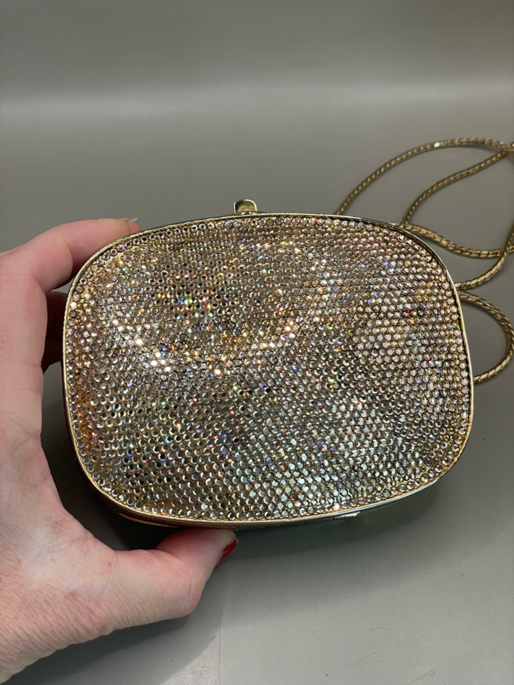 JUDITH LEIBER READ! USED Floral Swarovski Crystals GoldTone Shoulder Bag/Purse - Picture 6 of 15